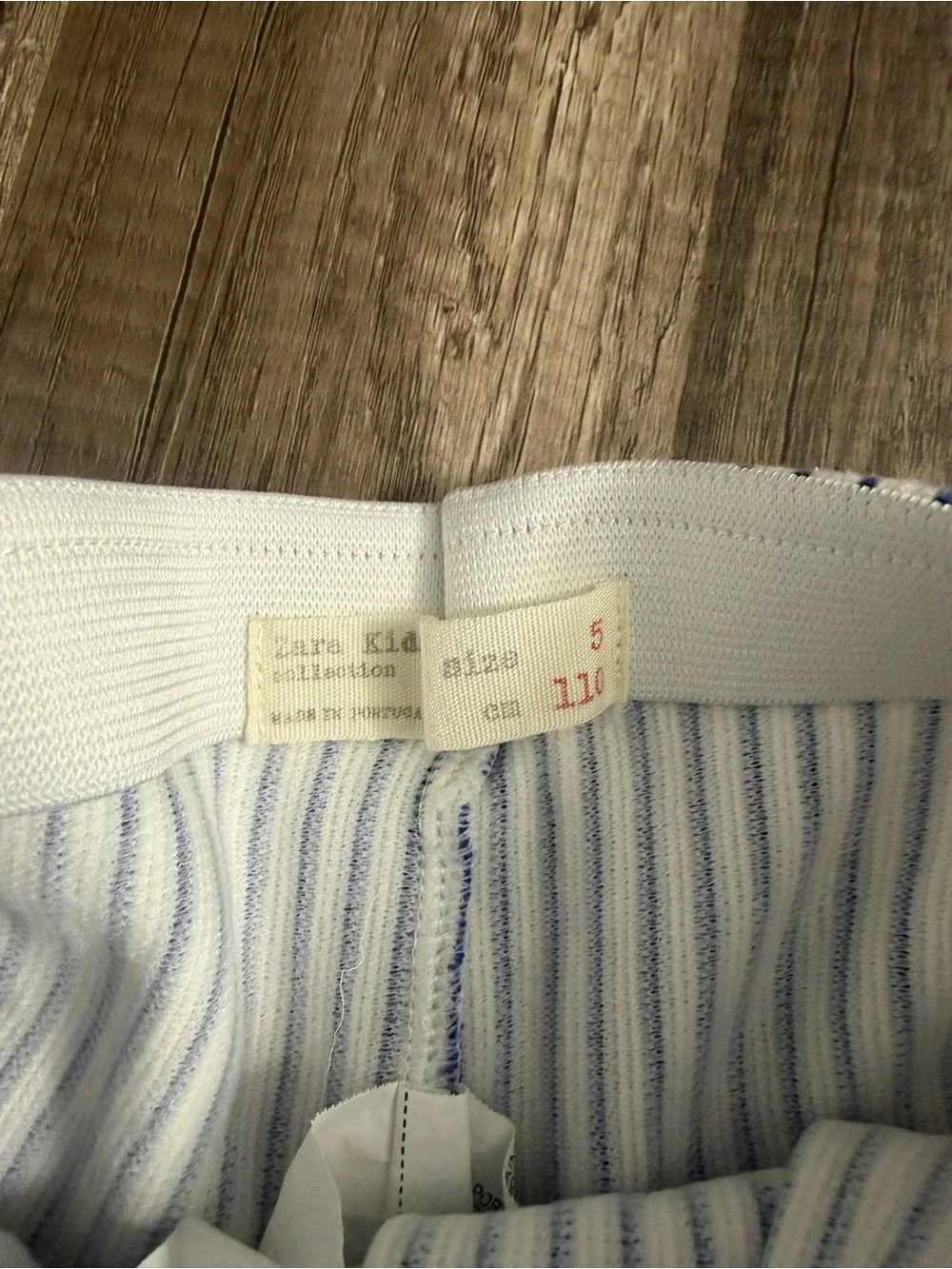 Zara White and Blue Striped Tie-Front Culottes for Kids